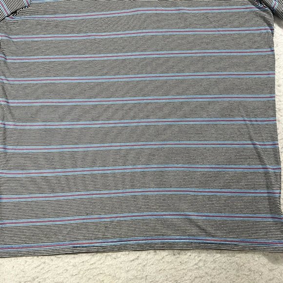 Oakley Sunglasses Men's Large Black White Blue Red Striped Short Sleeve Polo - Picture 6 of 12